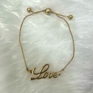 Love ❤️ Slider Gold-tone Bracelet